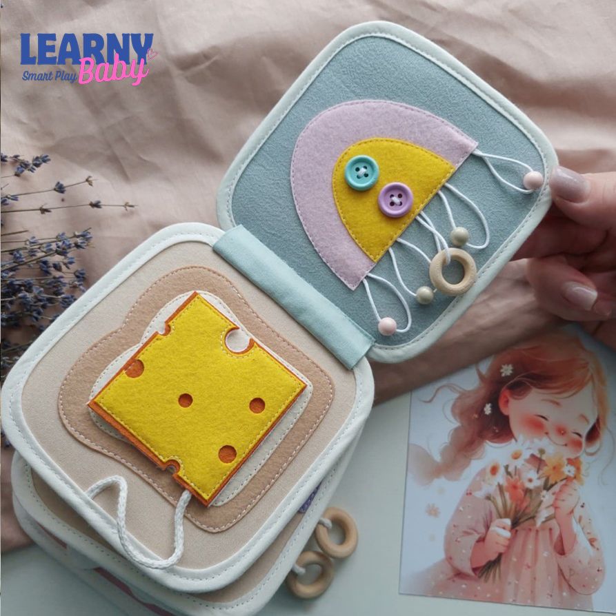 Personalized Montessori Quiet Book for Toddlers 1-4, Custom Name Busy Book, Soft Felt Sensory Activity Book, Fine Motor Skills Learning Toy, Screen Free Travel Gift