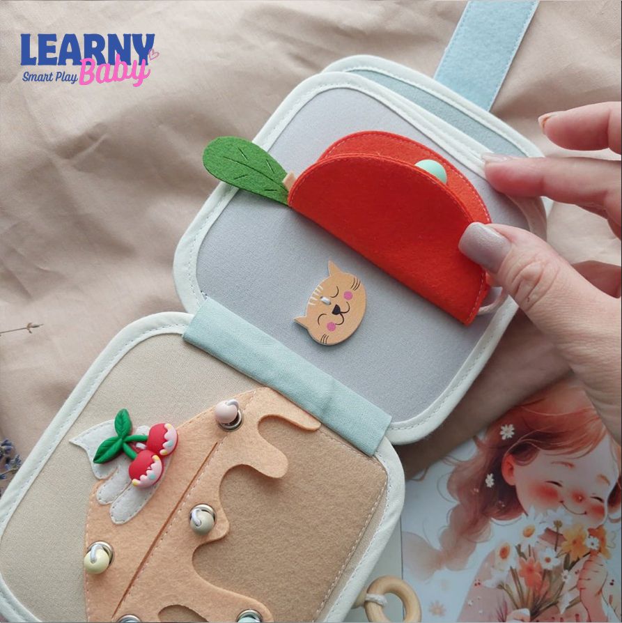 Personalized Montessori Quiet Book for Toddlers 1-4, Custom Name Busy Book, Soft Felt Sensory Activity Book, Fine Motor Skills Learning Toy, Screen Free Travel Gift