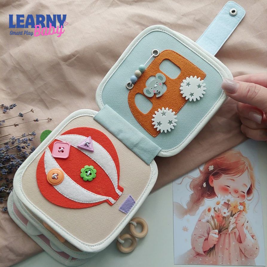 Personalized Montessori Quiet Book for Toddlers 1-4, Custom Name Busy Book, Soft Felt Sensory Activity Book, Fine Motor Skills Learning Toy, Screen Free Travel Gift