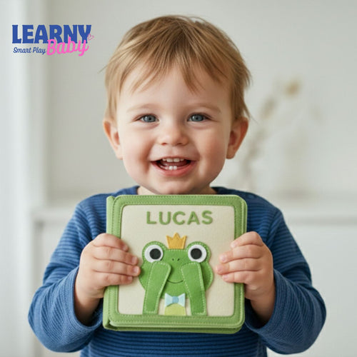 Personalized Montessori Busy Book for Toddlers 1-4, Custom Name Quiet Book, Soft Felt Baby Busy Book, Fine Motor Skills Travel Toy QBLB30