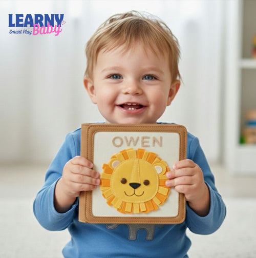 Personalized Felt Busy Book for Kids, Montessori Sensory Quiet Book, Custom Toddler Learning Toy, Fine Motor Skills Gift QBLB31