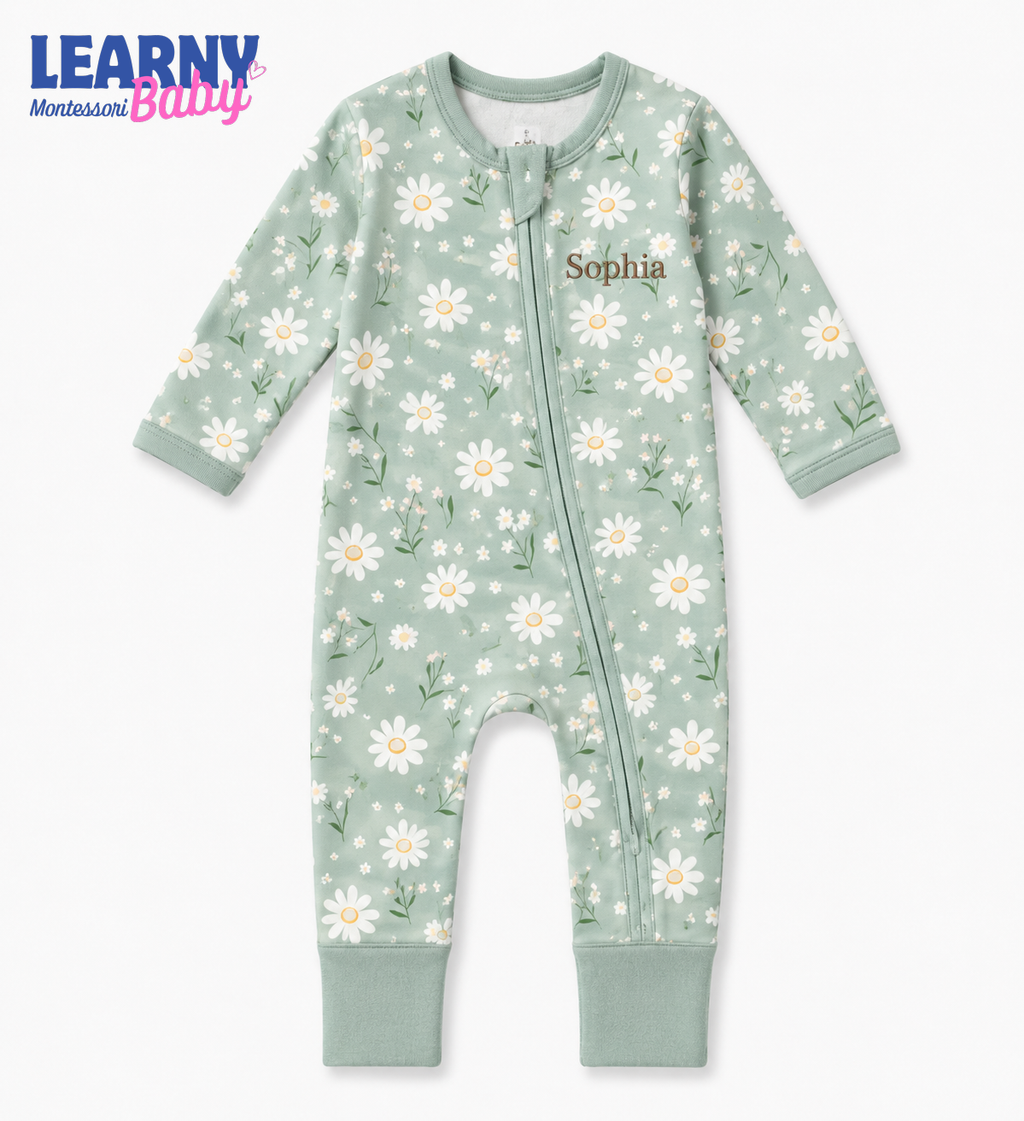 Baby Bamboo Convertible Zippy – Personalized Daisy Baby Romper