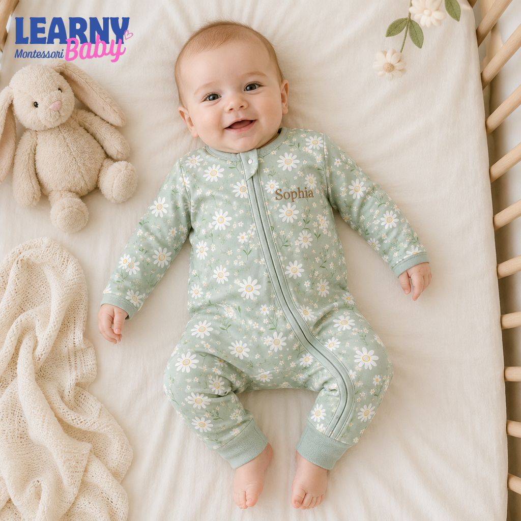Baby Bamboo Convertible Zippy – Personalized Daisy Baby Romper