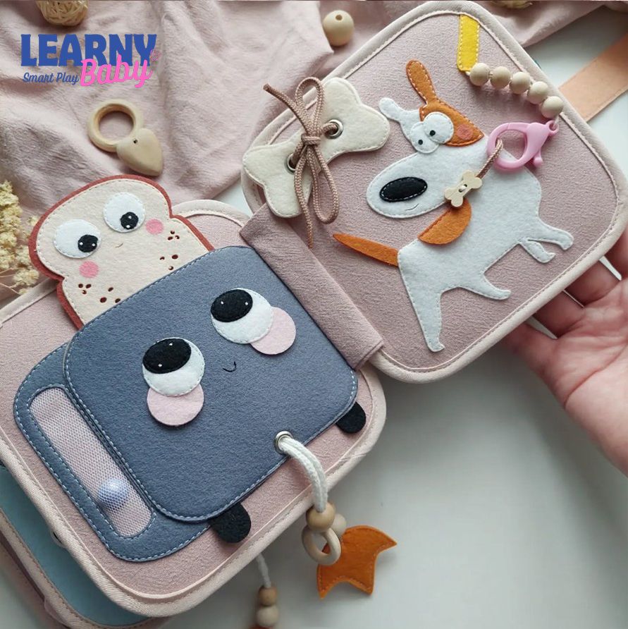 Custom Name Montessori Busy Book, Personalized Felt Quiet Book for Toddlers, Sensory Learning Toy, Screen-Free Gift