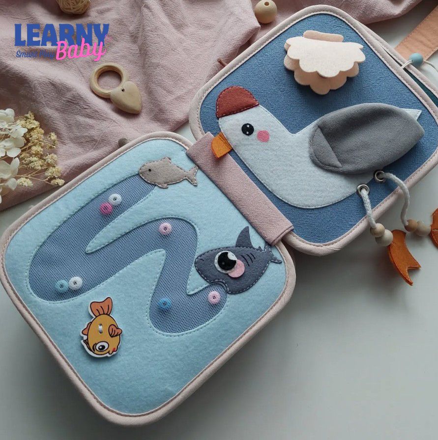 Personalized Felt Quiet Book, Handmade Toddler Busy Book, Montessori Sensory Activity Book, Baby Learning Toy Gift QBLB57