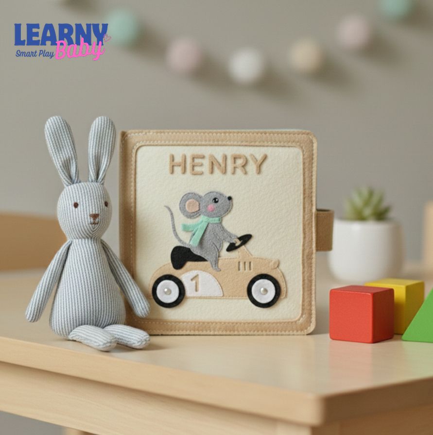 Custom Name Montessori Busy Book, Personalized Felt Quiet Book for Toddlers, Sensory Learning Toy, Screen-Free Gift