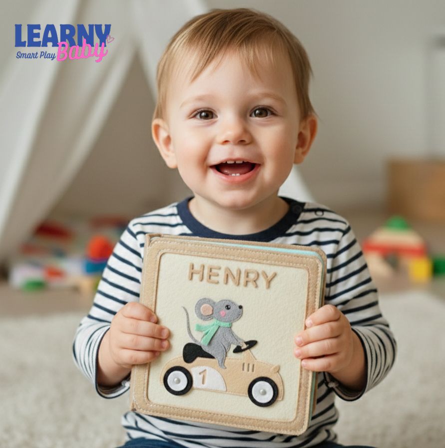 Custom Name Montessori Busy Book, Personalized Felt Quiet Book for Toddlers, Sensory Learning Toy, Screen-Free Gift