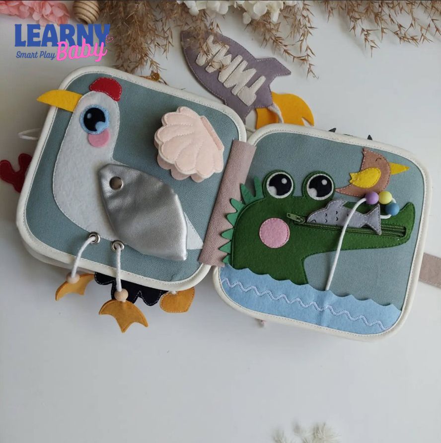 Personalized Felt Quiet Book for Toddlers, Montessori Busy Book, Sensory Activity Toy, Custom Name Soft Book, Travel Learning Gift for Kids 1-4