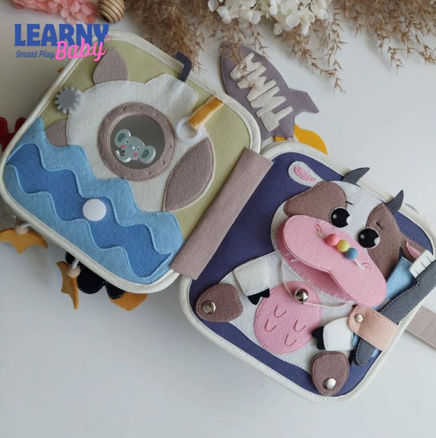 Personalized Felt Quiet Book for Toddlers, Montessori Busy Book, Sensory Activity Toy, Custom Name Soft Book, Travel Learning Gift for Kids 1-4