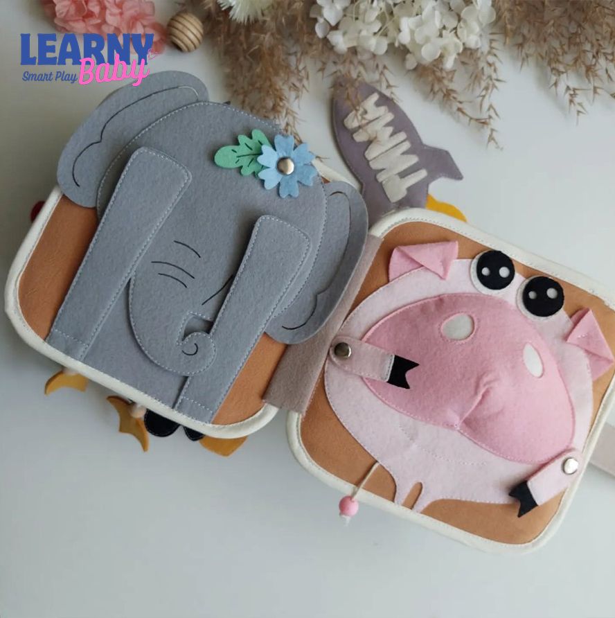 Personalized Felt Quiet Book for Toddlers, Montessori Busy Book, Sensory Activity Toy, Custom Name Soft Book, Travel Learning Gift for Kids 1-4