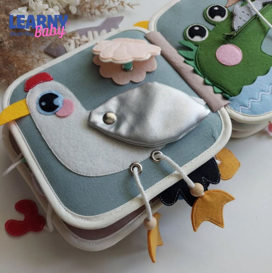 Personalized Felt Quiet Book for Toddlers, Montessori Busy Book, Sensory Activity Toy, Custom Name Soft Book, Travel Learning Gift for Kids 1-4