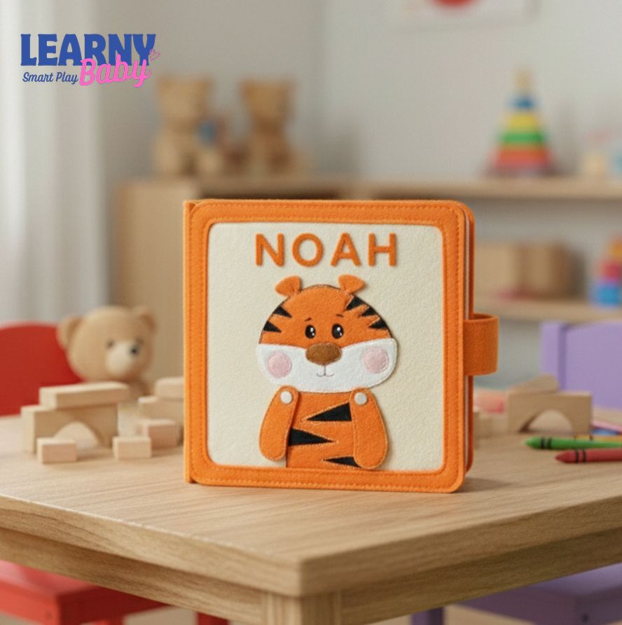 Personalized Felt Quiet Book for Toddlers, Montessori Busy Book, Sensory Activity Toy, Custom Name Soft Book, Travel Learning Gift for Kids 1-4