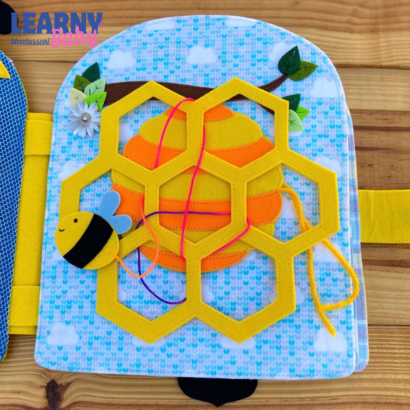 Personalized Ladybug Bee Quiet Book, Handmade Felt Busy Book for Toddlers, Montessori Activity Book, Baby Gift QBLB78