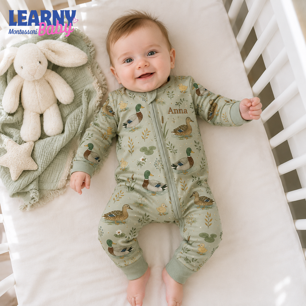 Baby Bamboo Convertible Zippy – Personalized Mallard Duck Baby Romper