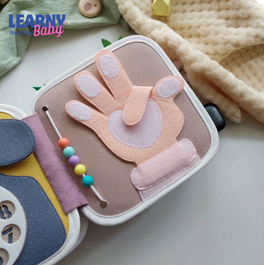 Handmade Felt Quiet Book with Name, Toddler Busy Book, Montessori Sensory Activity Book for Early Learning