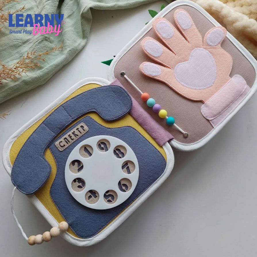 Handmade Felt Quiet Book with Name, Toddler Busy Book, Montessori Sensory Activity Book for Early Learning