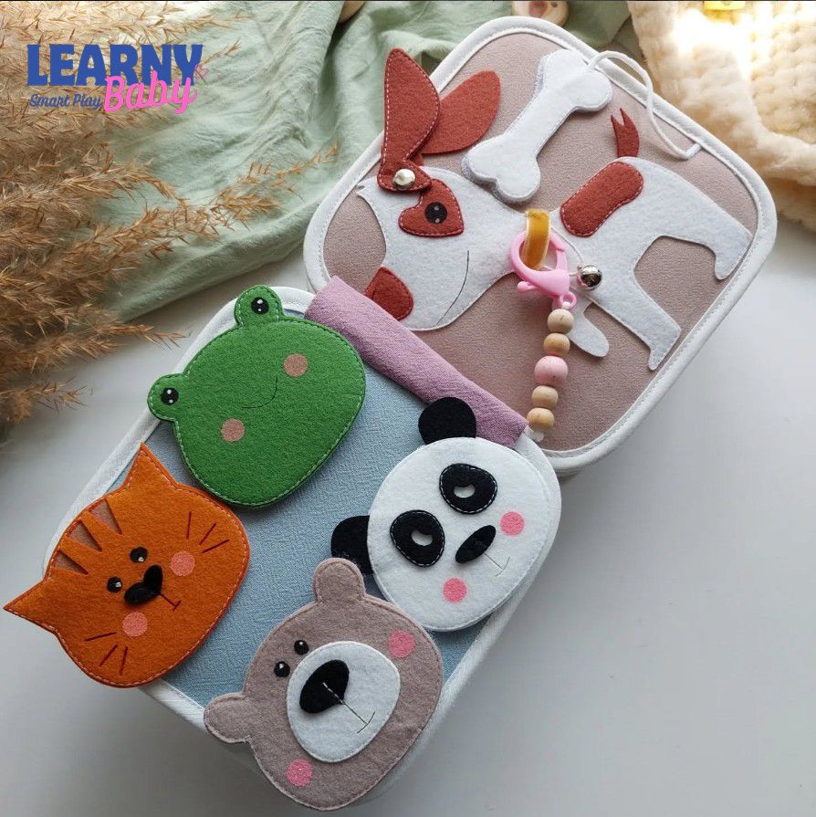 Handmade Felt Quiet Book with Name, Toddler Busy Book, Montessori Sensory Activity Book for Early Learning