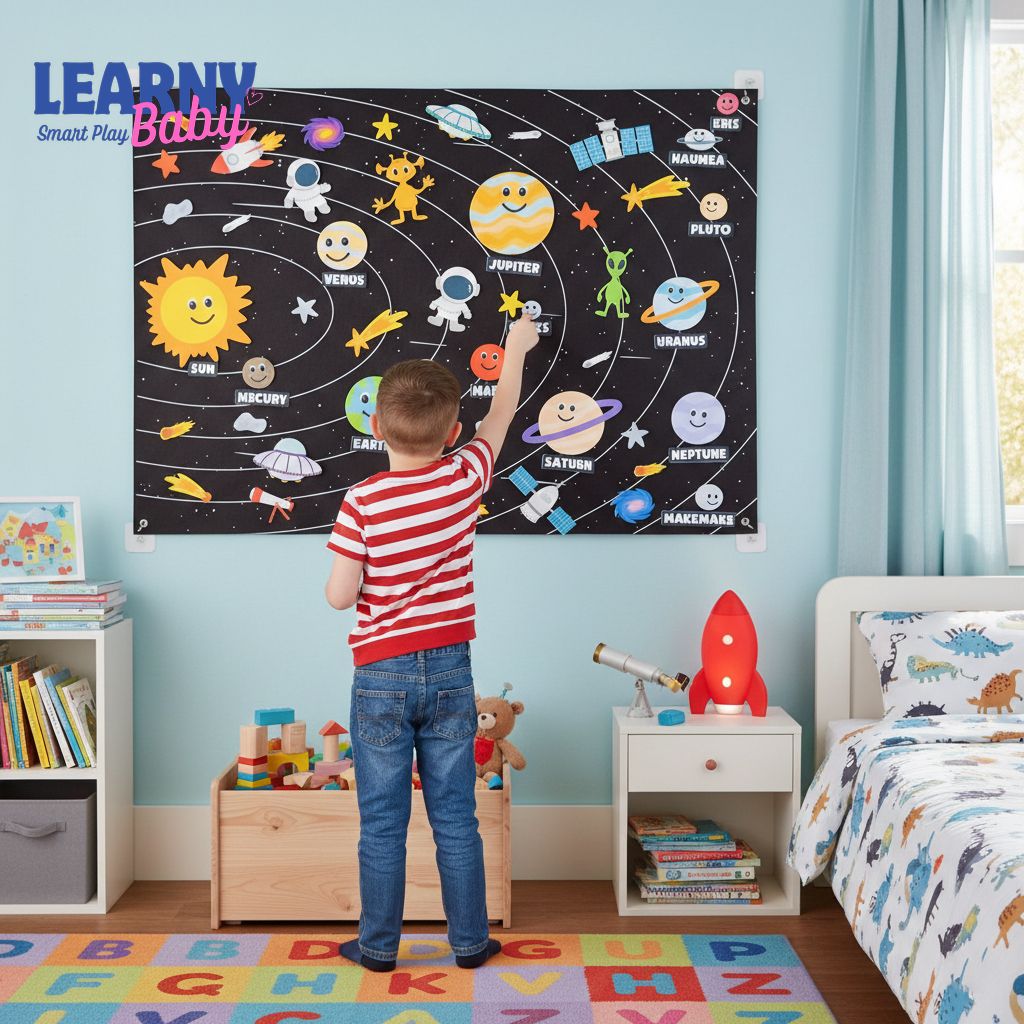 Montessori Farm Animals Felt Story Board for Toddlers – Preschool Interactive Learning Toy, Wall Hanging Felt Puzzle, Educational Gift