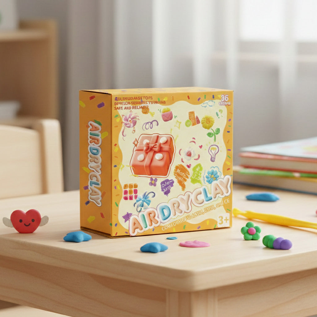 36-Color Air Dry Clay Kit for Kids, 3D Modeling & Creative Sculpting Set, Non-Toxic DIY Craft, Ages 4–9