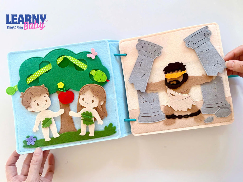 Personalized Felt Quiet Book, Old Testament Bible Felt Quiet Book: Christian Educational Toy Baptism Birthday Gifts for Kids