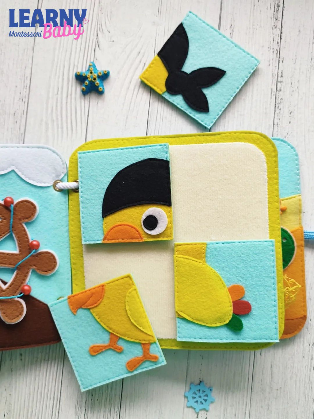 Personalized Pirate Quiet Book for Toddlers, Handmade Felt Busy Book, Montessori Sensory Toy, Pirate Activity Book for Kids QBLB76