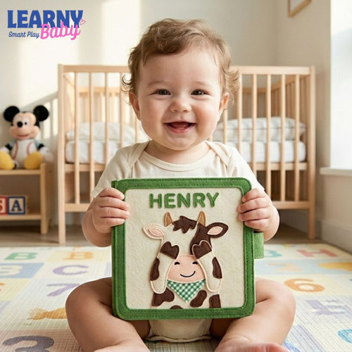 Personalized Farm Quiet Book for Toddlers, Custom Name Montessori Busy Book, Felt Sensory Activity Book, Fine Motor Learning Toy