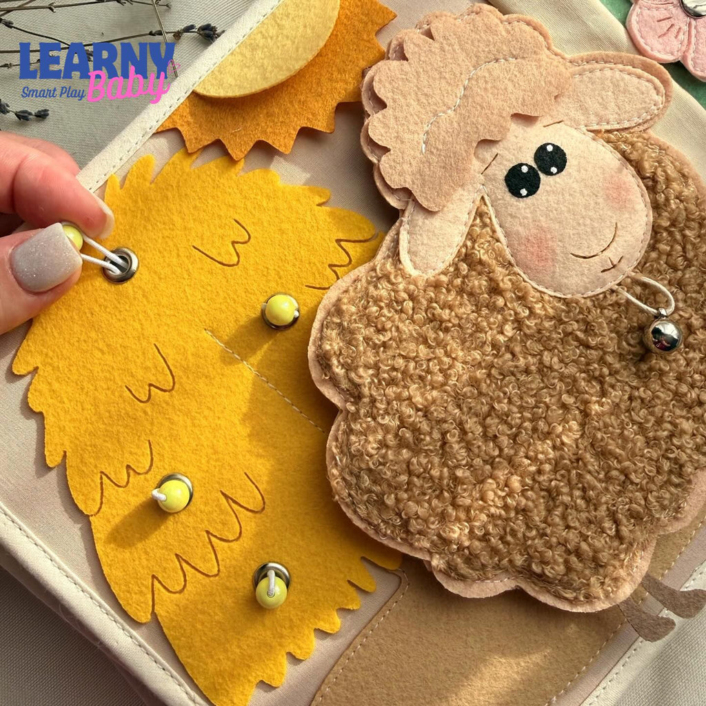 Personalized Farm Quiet Book for Toddlers, Custom Name Montessori Busy Book, Felt Sensory Activity Book, Fine Motor Learning Toy