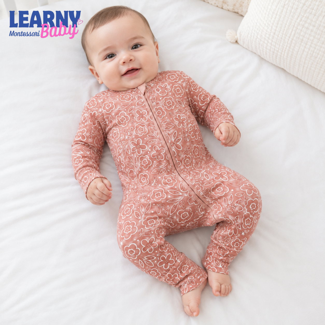 Terracotta Floral Garden Convertible Zippy – Floral Baby Girl Sleeper