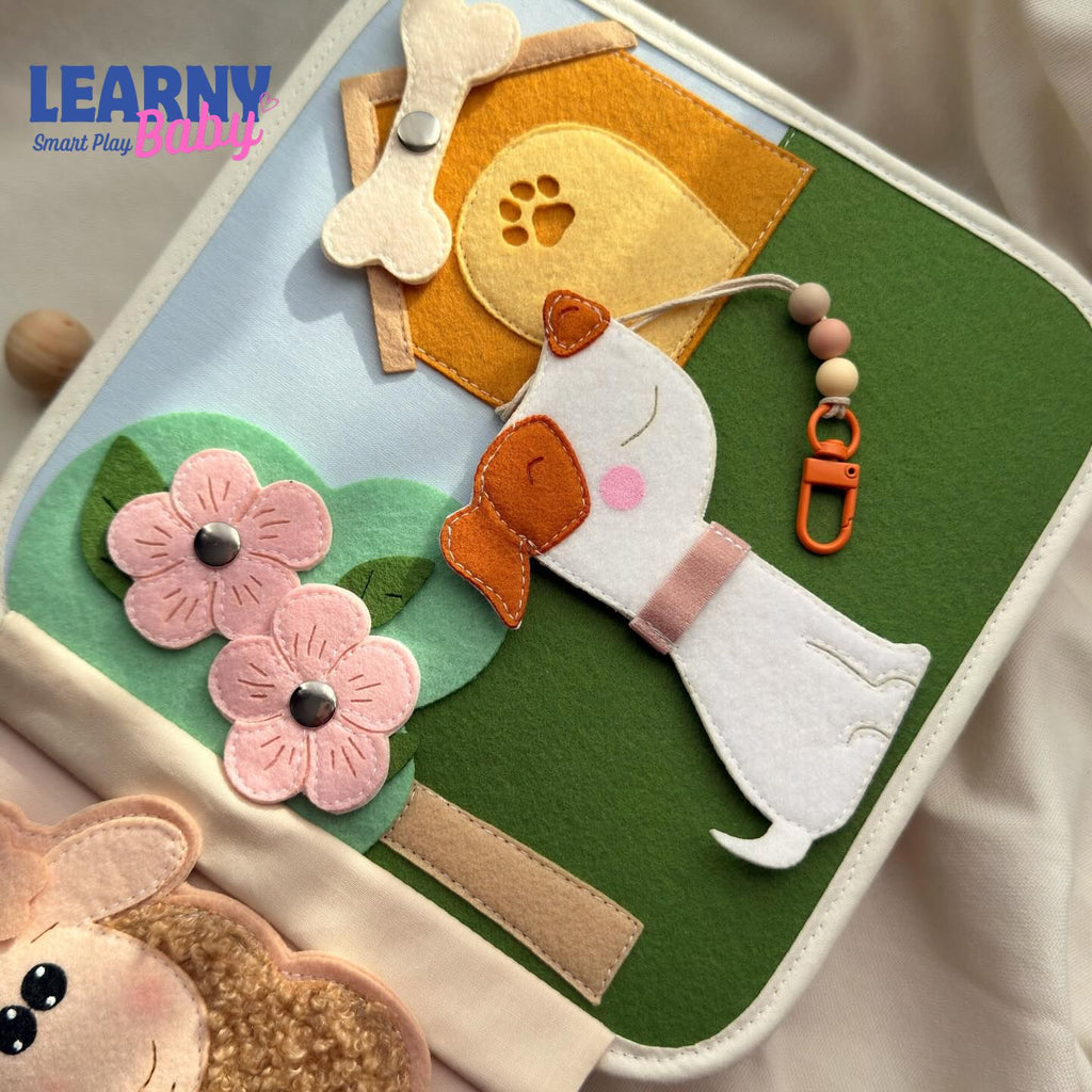 Personalized Farm Quiet Book for Toddlers, Custom Name Montessori Busy Book, Felt Sensory Activity Book, Fine Motor Learning Toy