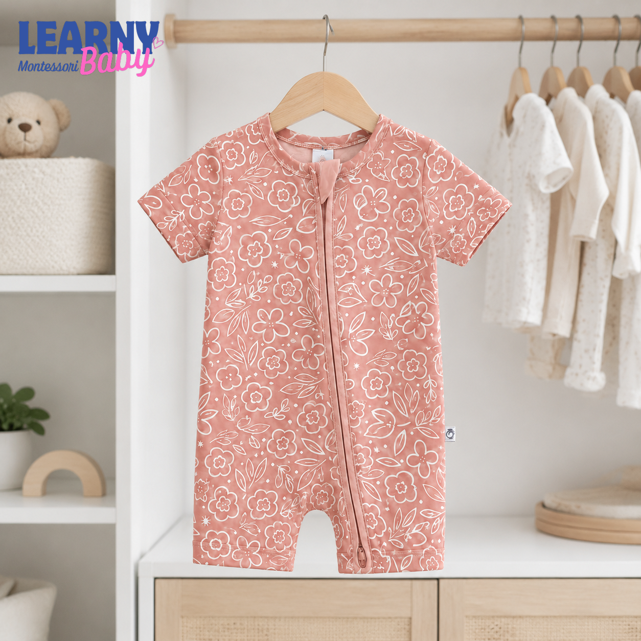 Terracotta Floral Garden Convertible Zippy – Floral Baby Girl Sleeper