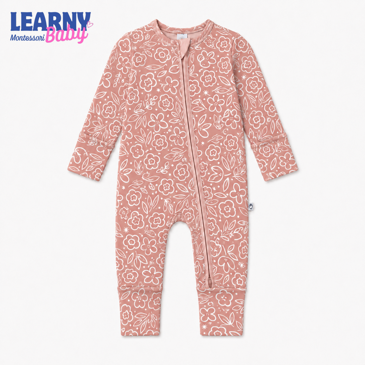Terracotta Floral Garden Convertible Zippy – Floral Baby Girl Sleeper