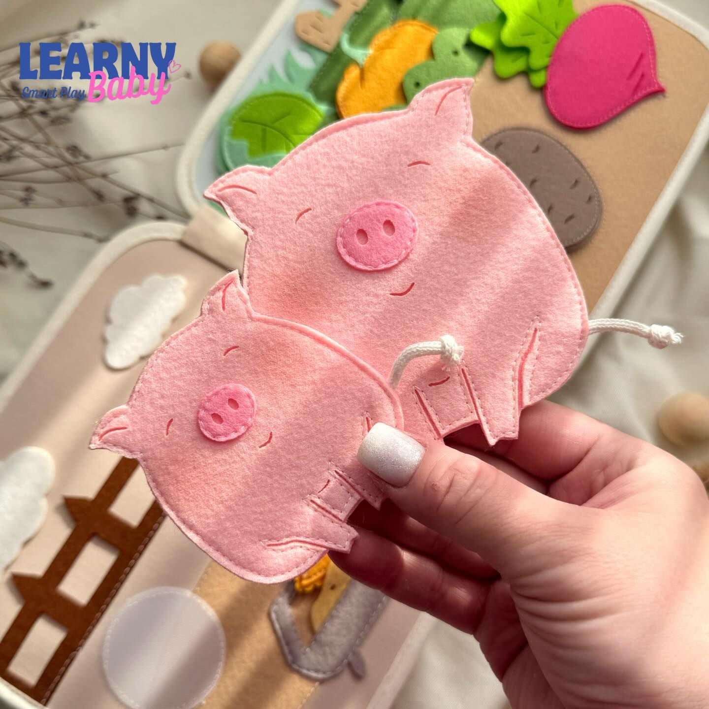 Personalized Farm Quiet Book for Toddlers, Custom Name Montessori Busy Book, Felt Sensory Activity Book, Fine Motor Learning Toy