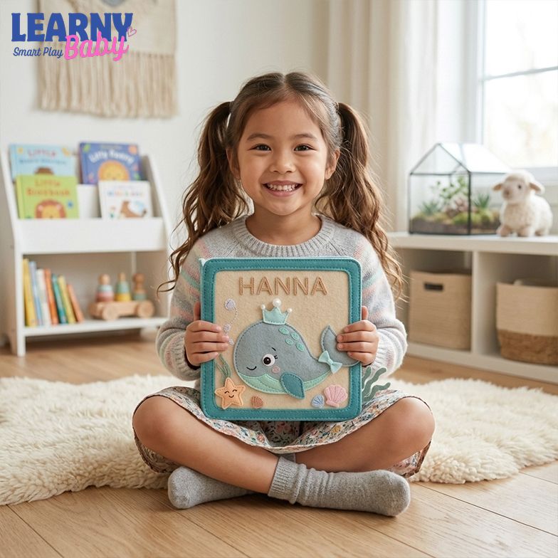 Montessori Ocean Quiet Book for Toddlers 1-4, Personalized Sea Animals Busy Book, Felt Activity Book, Fine Motor Skills Toy, Screen-Free Learning Gift