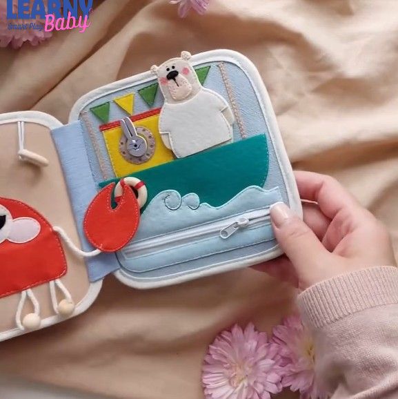 Montessori Ocean Quiet Book for Toddlers 1-4, Personalized Sea Animals Busy Book, Felt Activity Book, Fine Motor Skills Toy, Screen-Free Learning Gift