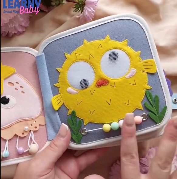 Montessori Ocean Quiet Book for Toddlers 1-4, Personalized Sea Animals Busy Book, Felt Activity Book, Fine Motor Skills Toy, Screen-Free Learning Gift