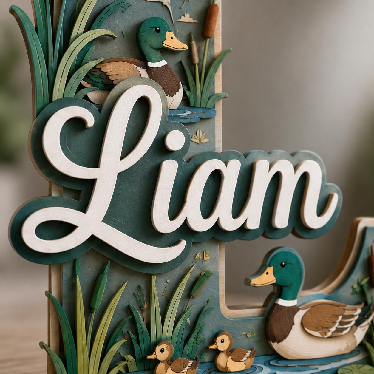 Personalized Mallard Duck Nursery Name Sign, Duck Hunting Nursery Decor, Mallard Baby Name Sign, Outdoor Kids Room Wall Art