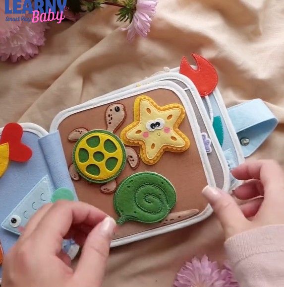 Montessori Ocean Quiet Book for Toddlers 1-4, Personalized Sea Animals Busy Book, Felt Activity Book, Fine Motor Skills Toy, Screen-Free Learning Gift