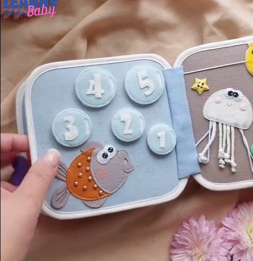 Montessori Ocean Quiet Book for Toddlers 1-4, Personalized Sea Animals Busy Book, Felt Activity Book, Fine Motor Skills Toy, Screen-Free Learning Gift