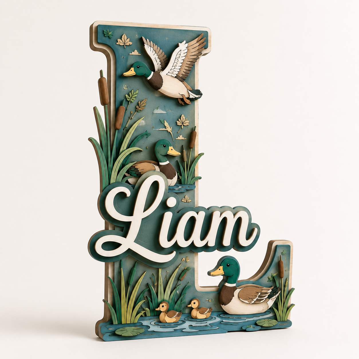 Personalized Mallard Duck Nursery Name Sign, Duck Hunting Nursery Decor, Mallard Baby Name Sign, Outdoor Kids Room Wall Art