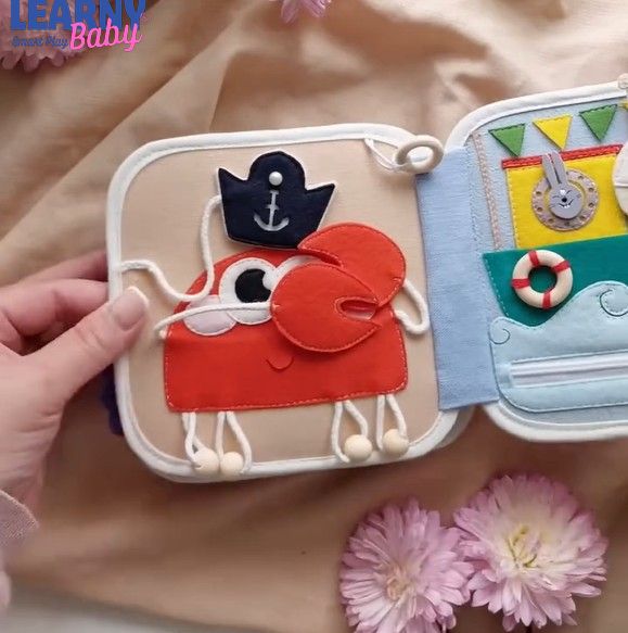 Montessori Ocean Quiet Book for Toddlers 1-4, Personalized Sea Animals Busy Book, Felt Activity Book, Fine Motor Skills Toy, Screen-Free Learning Gift