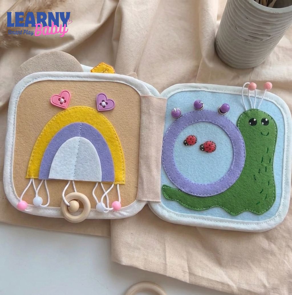 Montessori Quiet Book for Toddlers, Felt Busy Book Activity Toy, Soft Learning Book for Kids, Fine Motor Skills Development, Screen-Free Travel Toy