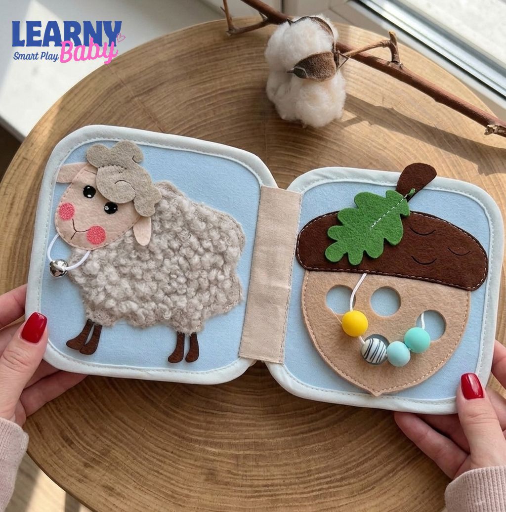 Montessori Quiet Book for Toddlers, Felt Busy Book Activity Toy, Soft Learning Book for Kids, Fine Motor Skills Development, Screen-Free Travel Toy