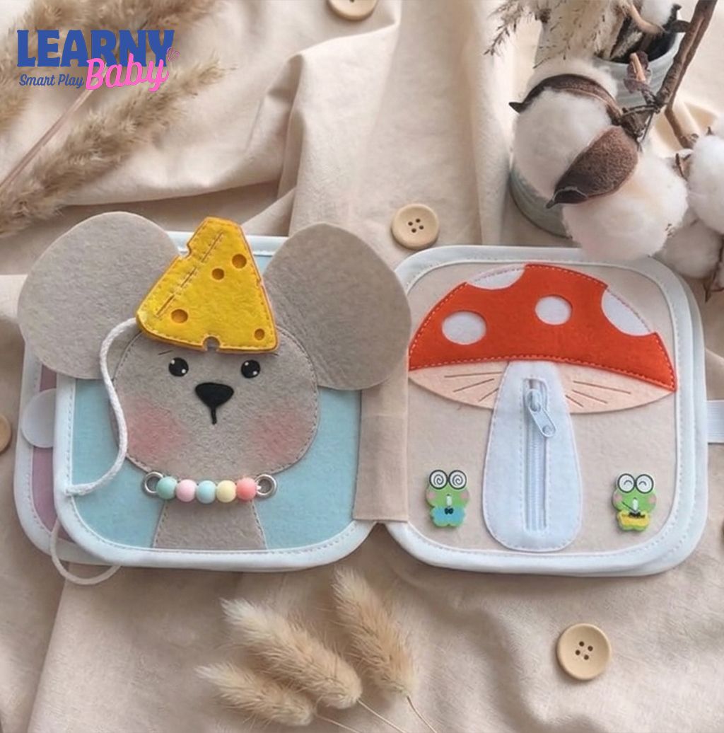 Montessori Quiet Book for Toddlers, Felt Busy Book Activity Toy, Soft Learning Book for Kids, Fine Motor Skills Development, Screen-Free Travel Toy