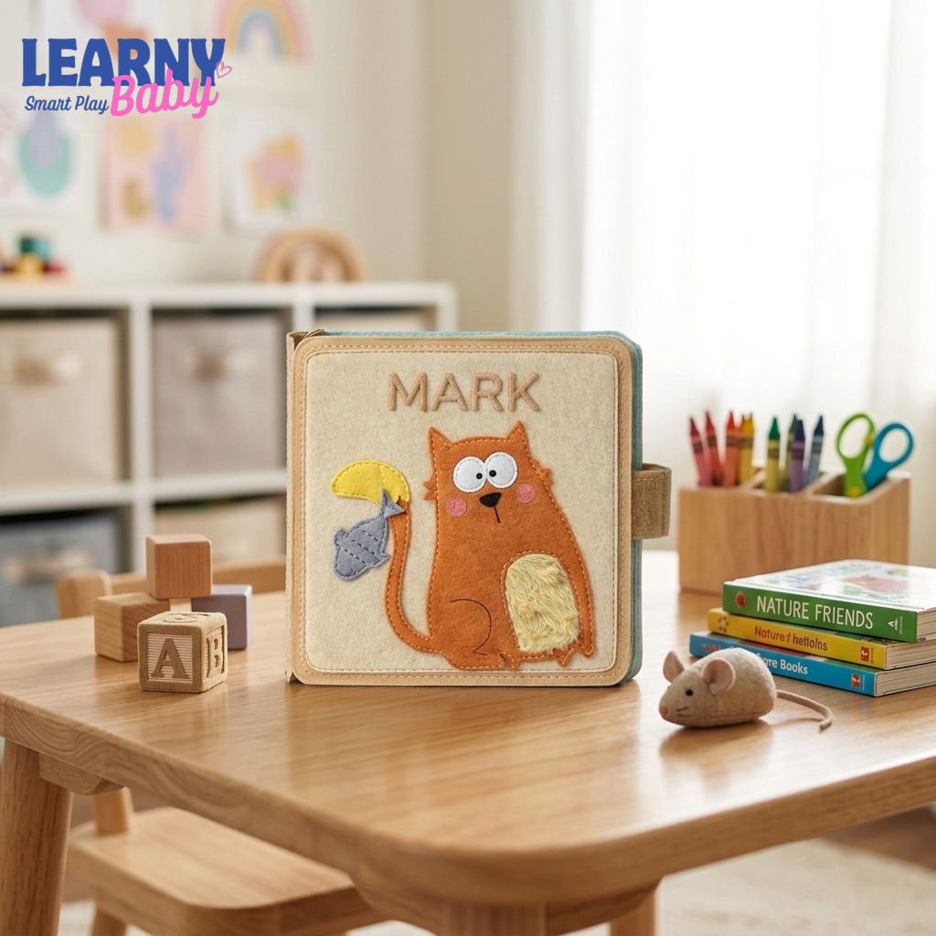 Montessori Quiet Book for Toddlers, Felt Busy Book Activity Toy, Soft Learning Book for Kids, Fine Motor Skills Development, Screen-Free Travel Toy