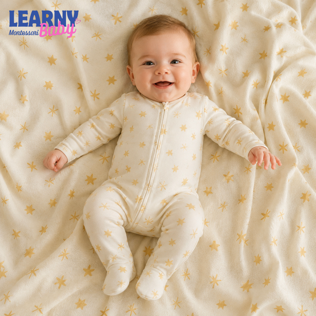 Ivory Star Bamboo Baby Zippy Footie – Neutral Infant Pajamas