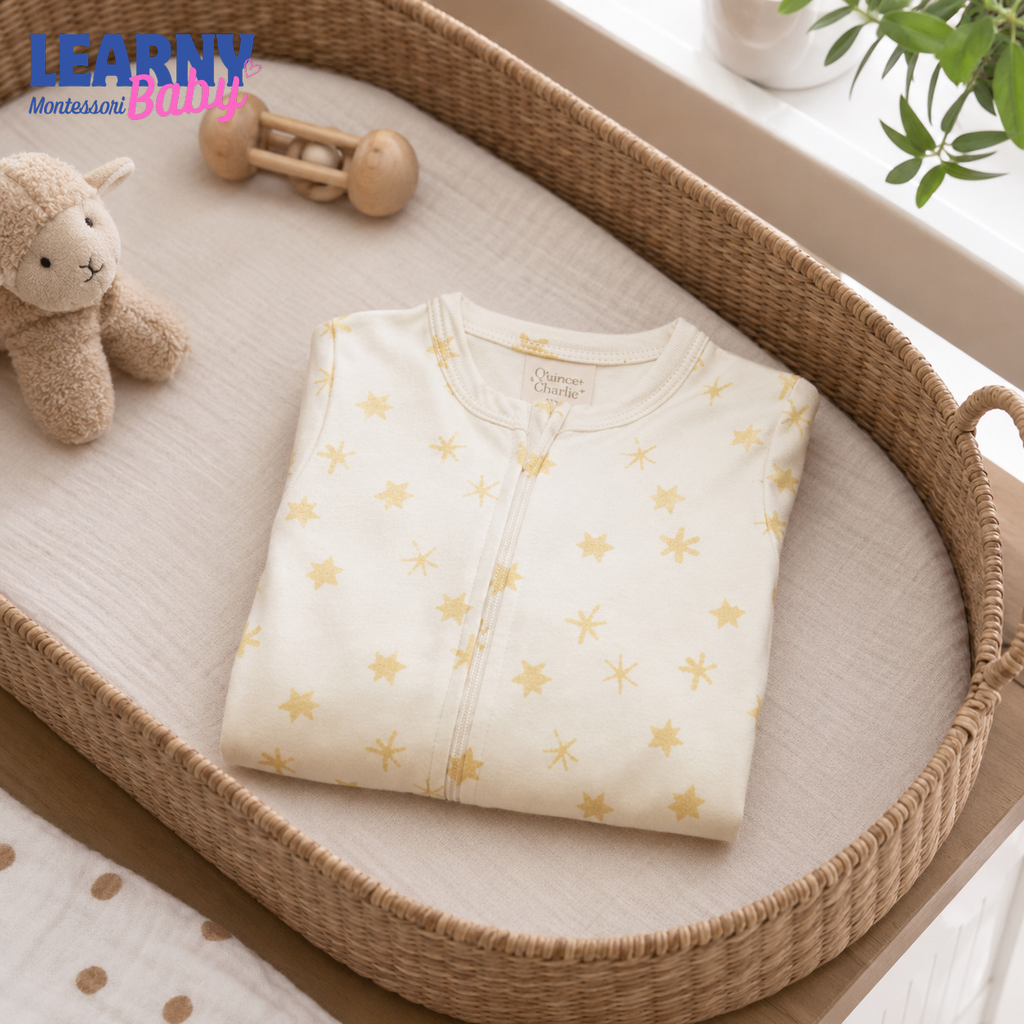 Ivory Star Bamboo Baby Zippy Footie – Neutral Infant Pajamas