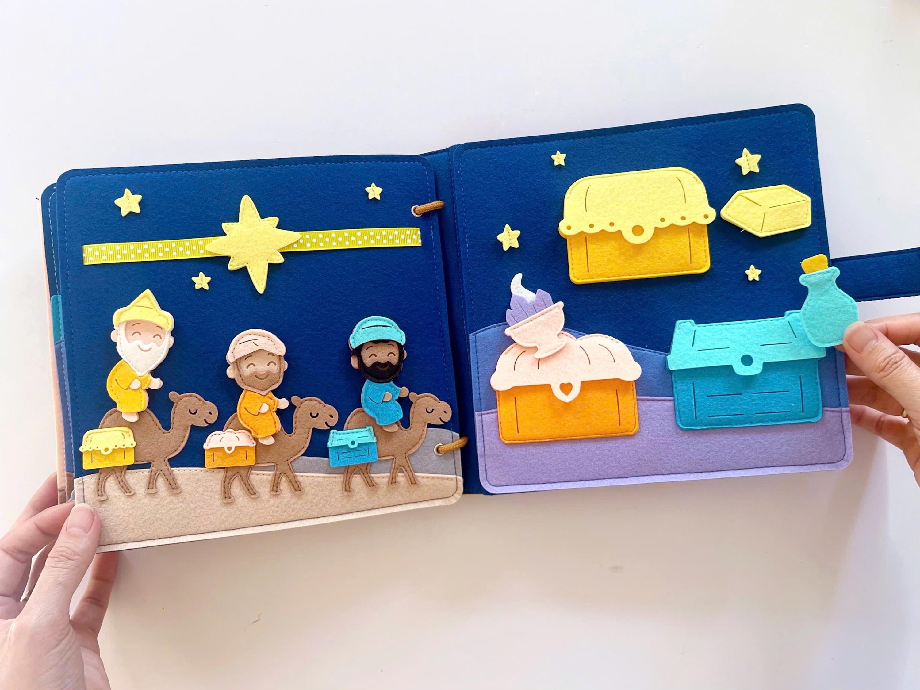 Christmas Bible Stories Felt Quiet Book: Christian Educational Toy Baptism Birthday Gifts for Kids, Baby Birthday Gift, Montessori Busy Book