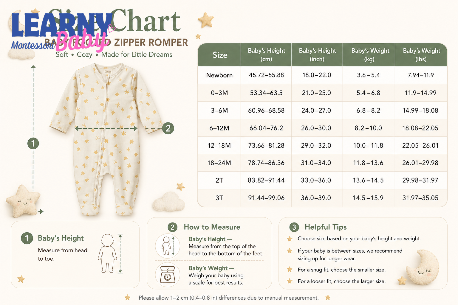Ivory Star Bamboo Baby Zippy Footie – Neutral Infant Pajamas