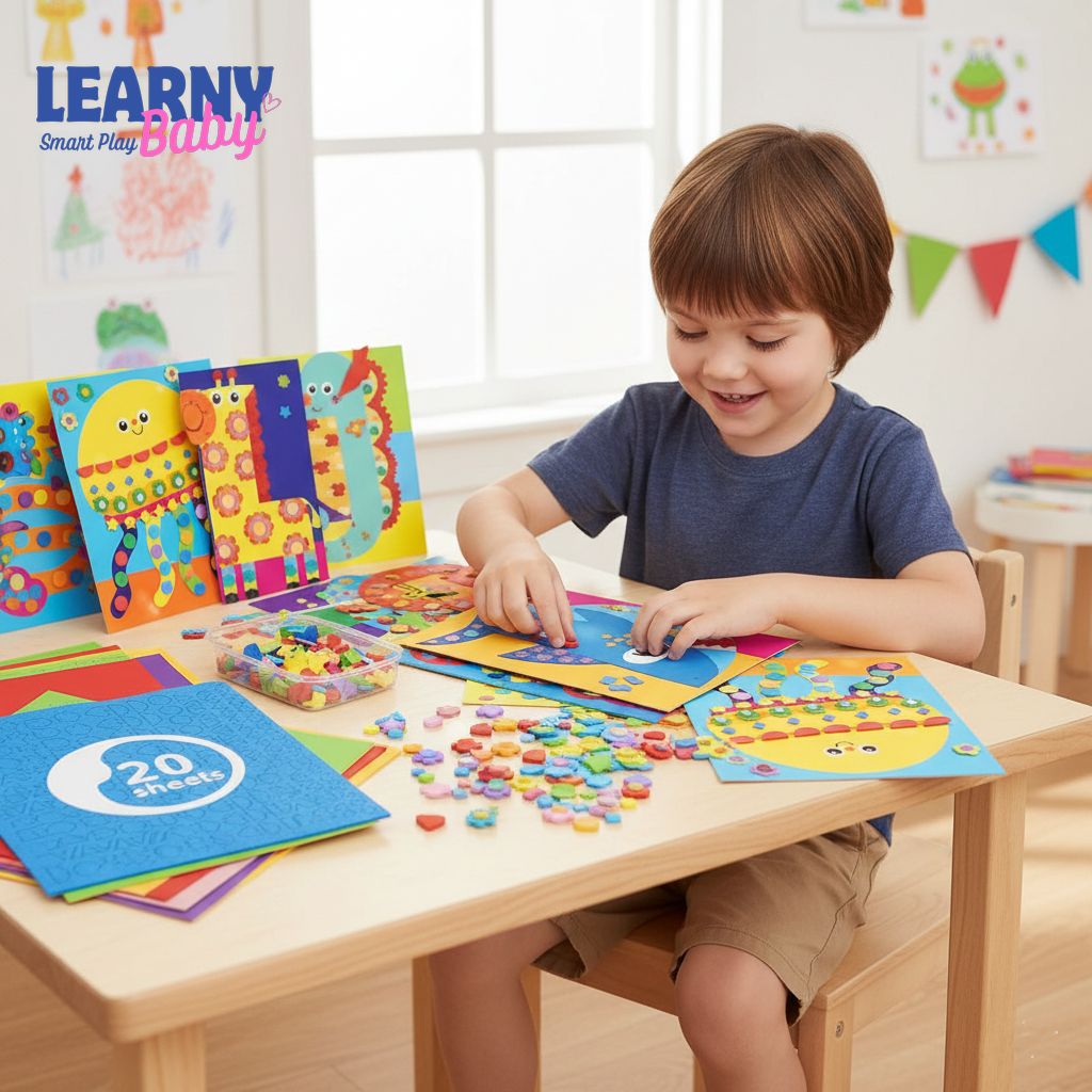 Foam Sticker Art Activity for Kids, Cute Animal & Sealife 3D Stickers (800+),Mess-Free Creative Play, Ages 3–8