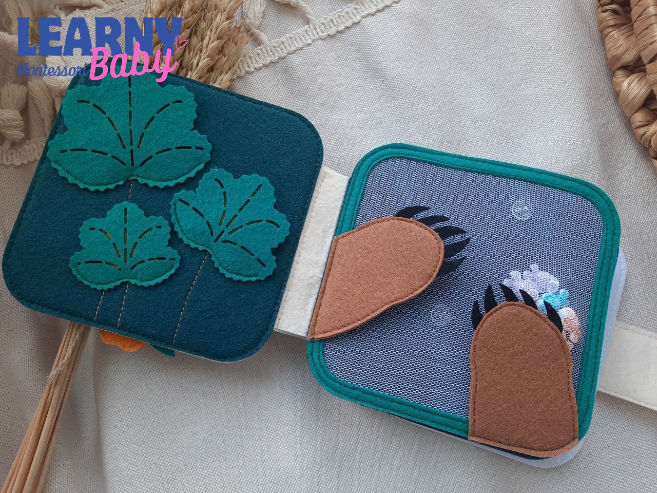 Personalized Fox Baby Busy Book for Toddlers, Felt Busy Book, Montessori Busy Book, Woodland Activity Gift for Kids, Custom Name Gift for Kids QBLB44